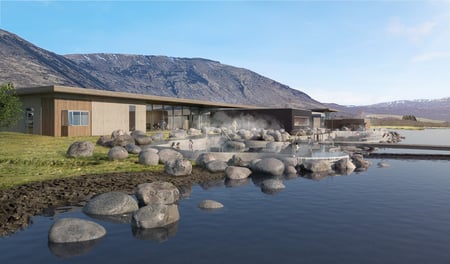People bathing in the hot springs of Fontana Spa