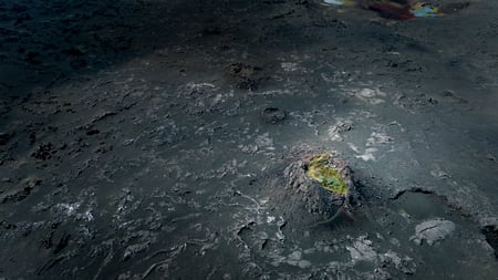 A small volcanic crater with some vegetation growing inside | Stampar, Reykjanes Peninsula