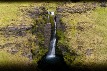 The beautiful Gluggafoss waterfall - South Coast Tour in Iceland