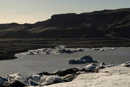Floating icebergs on the Icelandic South Coast
