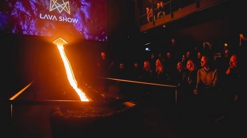 Live lava show experience in Reykjavik with molten lava flowing