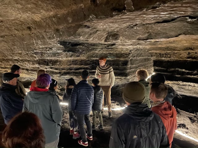 People are exploring the ancient manmade caves of Hella