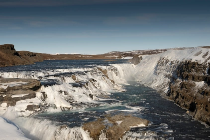 Stunning view of Gullfoss waterfall on Iceland's Golden Circle