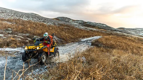 ATV riders exploring scenic Icelandic landscapes near Reykjavík