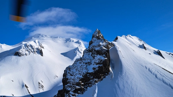 Snowy mountains peaks in Iceland