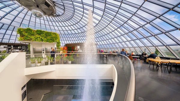 Panoramic view of Reykjavik from Perlan's observation deck