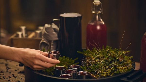 Group of people enjoying the warm waters of the Sky Lagoon