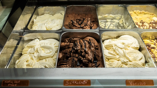An apetizing display of beautiful ice cream