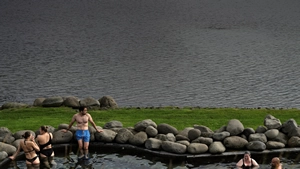 People bathing in the hot springs of Fontana Spa