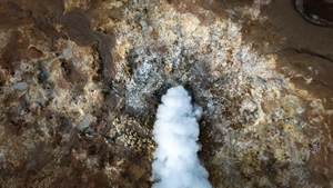 Steam cloud of the Gunnuhver hot springs on the Reykjanes Peninsula