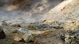 Rocks covered in Sulfur deposit in Seltún Hot Spring