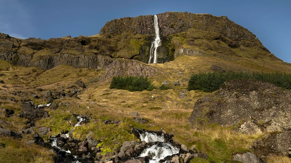 Waterfall trickling down on the Snæfellsnes Peninsula