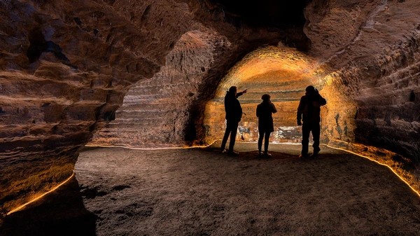 People are exploring the ancient manmade caves of Hella